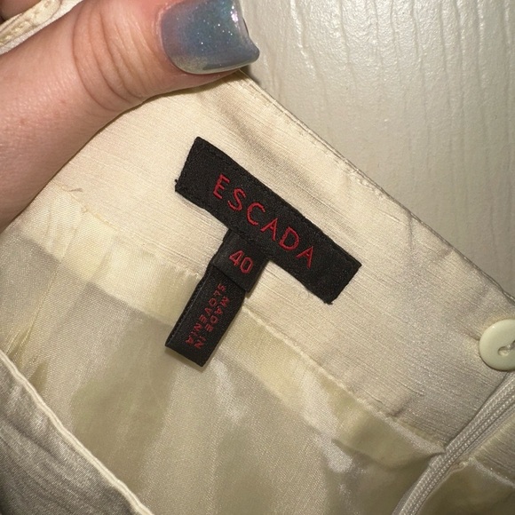 Escada Cream Pencil Skirt Knee-Length Workwear office 40 - Picture 8 of 8